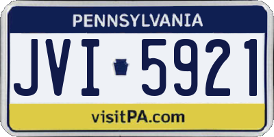 PA license plate JVI5921