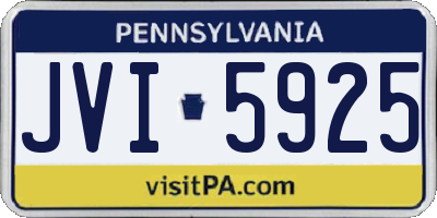 PA license plate JVI5925