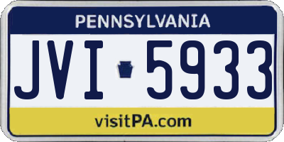 PA license plate JVI5933