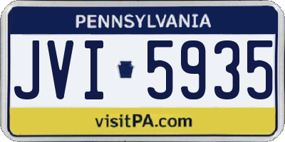 PA license plate JVI5935