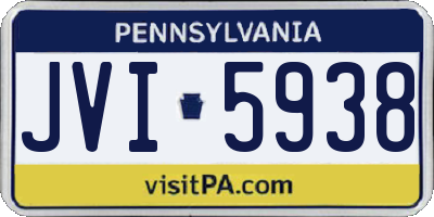 PA license plate JVI5938