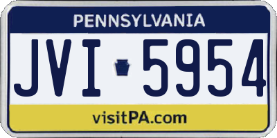 PA license plate JVI5954