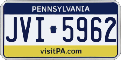 PA license plate JVI5962
