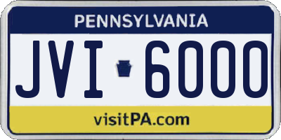 PA license plate JVI6000