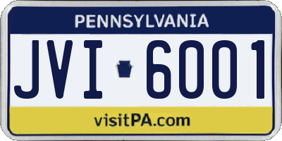 PA license plate JVI6001