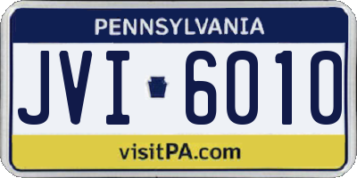 PA license plate JVI6010