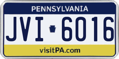 PA license plate JVI6016