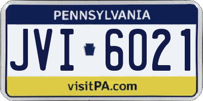 PA license plate JVI6021