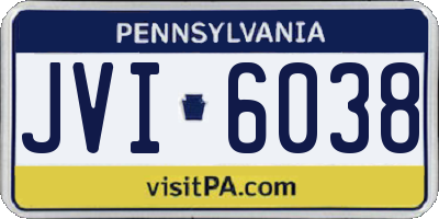 PA license plate JVI6038