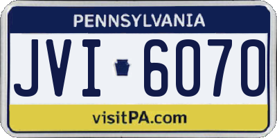 PA license plate JVI6070