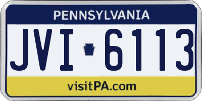 PA license plate JVI6113