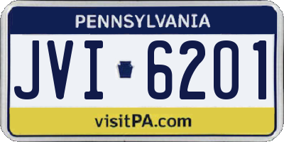 PA license plate JVI6201