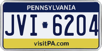 PA license plate JVI6204