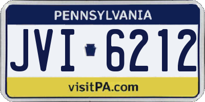 PA license plate JVI6212