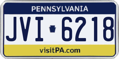 PA license plate JVI6218