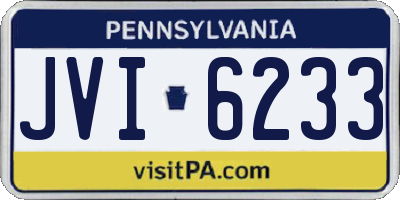 PA license plate JVI6233