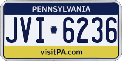 PA license plate JVI6236