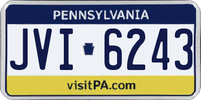 PA license plate JVI6243