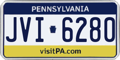 PA license plate JVI6280