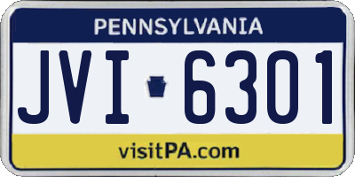 PA license plate JVI6301