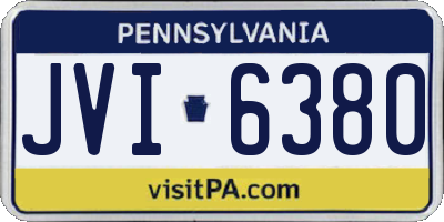 PA license plate JVI6380