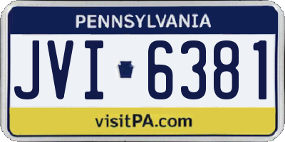 PA license plate JVI6381