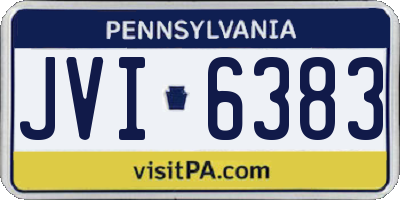 PA license plate JVI6383