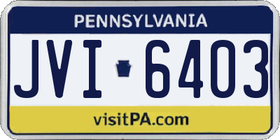 PA license plate JVI6403