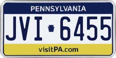 PA license plate JVI6455