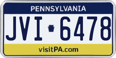 PA license plate JVI6478