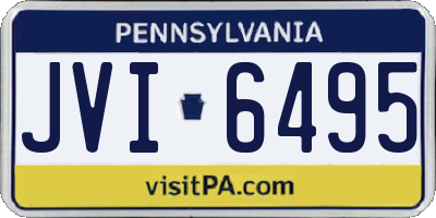 PA license plate JVI6495