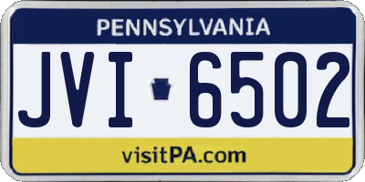 PA license plate JVI6502