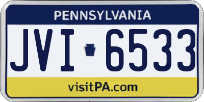 PA license plate JVI6533