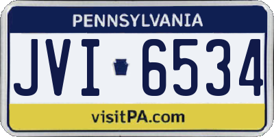 PA license plate JVI6534