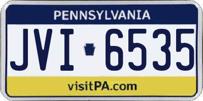 PA license plate JVI6535