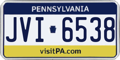 PA license plate JVI6538