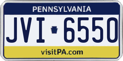 PA license plate JVI6550