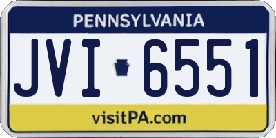 PA license plate JVI6551