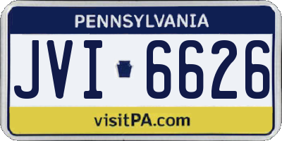 PA license plate JVI6626