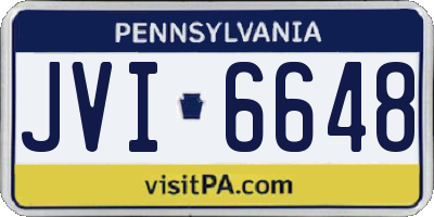 PA license plate JVI6648