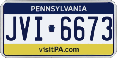 PA license plate JVI6673