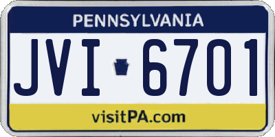 PA license plate JVI6701