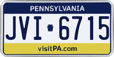 PA license plate JVI6715