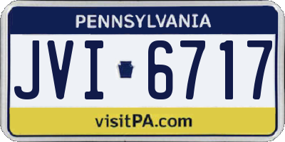 PA license plate JVI6717