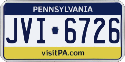 PA license plate JVI6726
