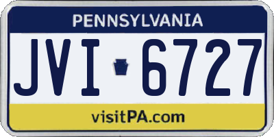 PA license plate JVI6727