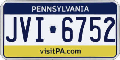 PA license plate JVI6752
