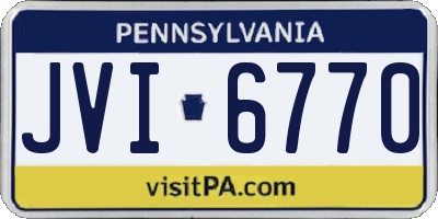 PA license plate JVI6770
