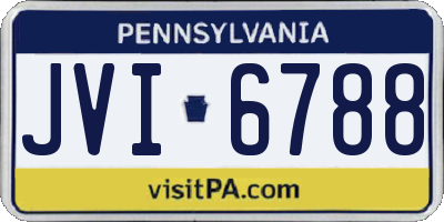 PA license plate JVI6788