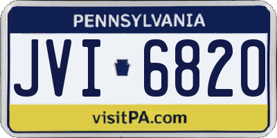 PA license plate JVI6820